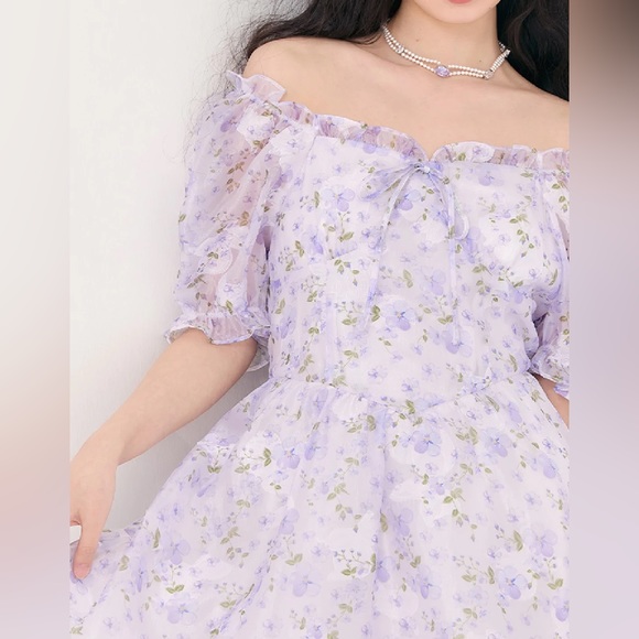 Ledin purple flower dress DISCONTINUED - Picture 2 of 8